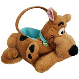 Scooby Doo Plush Basket Soft Handle Cartoon Dog Stuffed Animal Easter Basket EUC